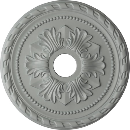 Ekena Millwork Palmetto Ceiling Medallion (Fits Canopies up to 5"), 20 7/8"OD x 3 5/8"ID x 1 5/8"P, Primed White CM20PM